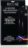 Riccar RFH-6 SupraLite Type F Hepa Vacuum bags 6pk